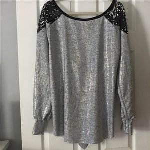 2 Piece Jazz Costume XLarge XL adult Silver Black